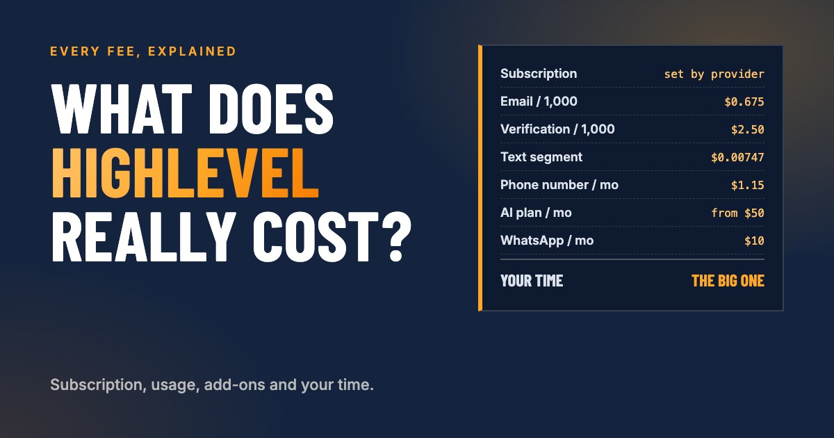 What HighLevel really costs: subscription, usage, add-ons and time