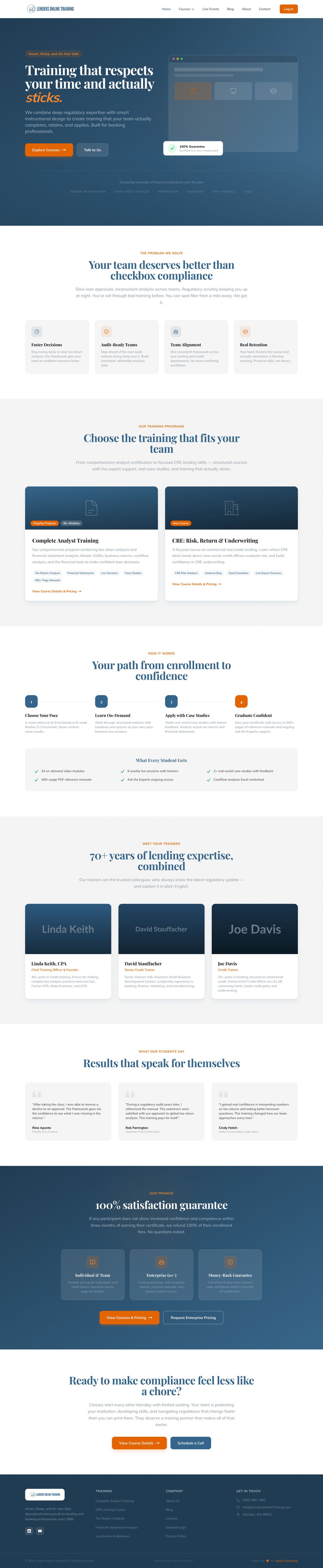 Lenders Online Training website