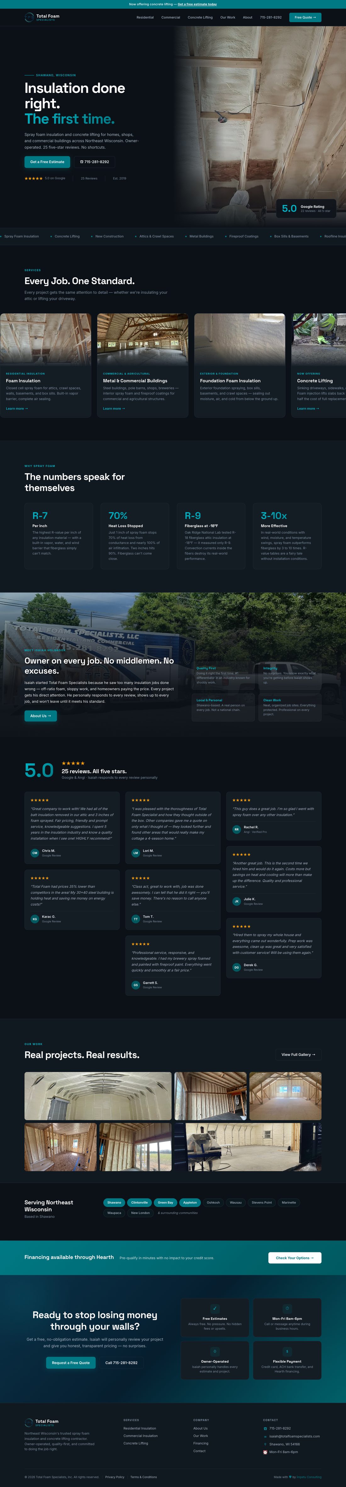 Total Foam Specialists website