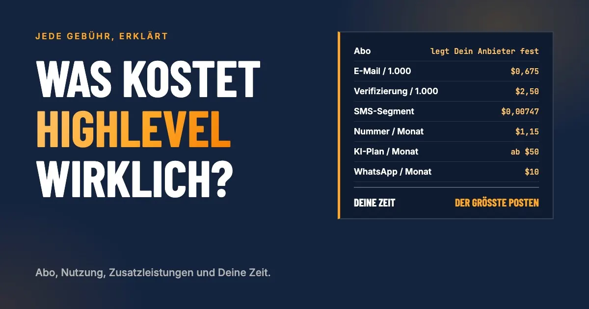 Was HighLevel wirklich kostet: Abo, Nutzung, Zusatzleistungen und Zeit