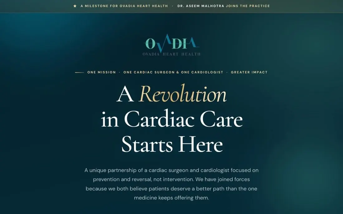 Sitio web de Ovadia Heart Health